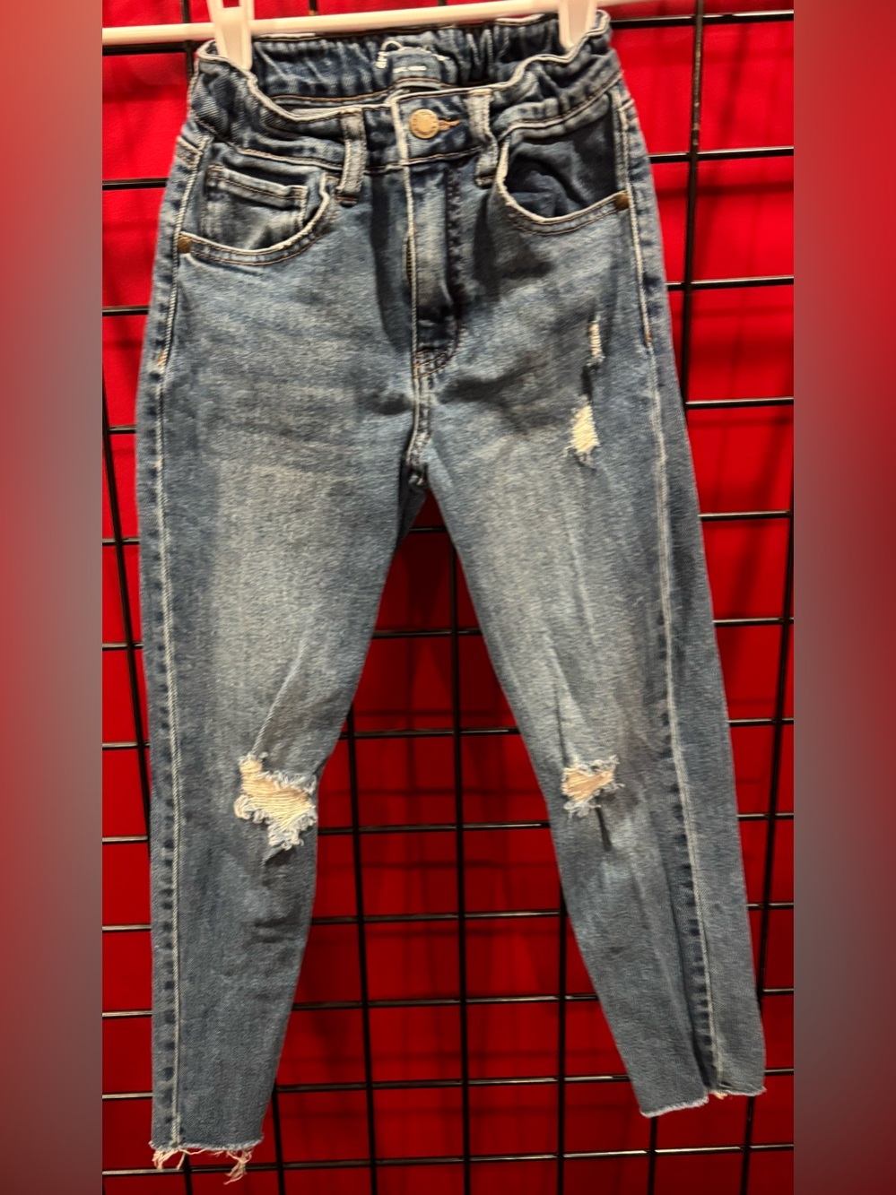 Art Class High-Waist Distressed kids Jeans - Blue (Sz10)